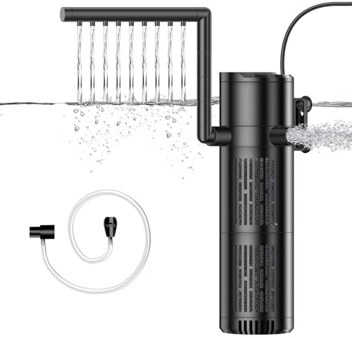 Filtro Interior Acuario, 12W Filtro Pecera Interno Ajustable, 800 L/H Filtro Acuario Bomba Adecuado para Acuarios de Hasta 200L
