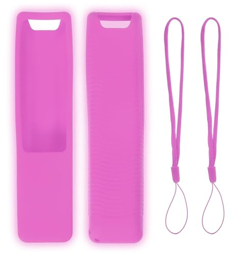 sourcing map 2 Pcs TV Remote Cover, 170x40x20mm Silicone Remote Control Cover Anti Fall and Shock Absorbing Full Body Protective Case for BN59 TV Controller, Glow in the Dark Purple
