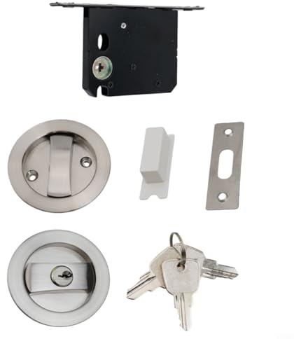 Serratura invisibile per porta scorrevole, serratura a chiave laterale singola con meccanismo a gancio, chiusura interna in lega di zinco per porte pieghevoli per cucina e balcone, montaggio discreto