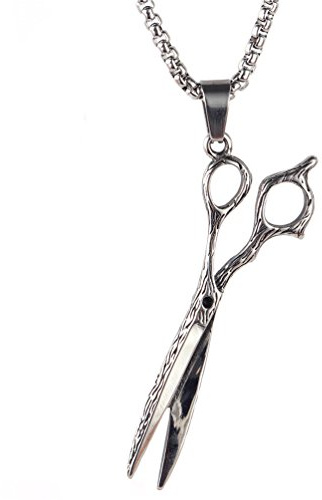 PAURO EdelstahlHerren Weinlese Punk Biker Während Schere Kette Hip Hop Silber Halskette