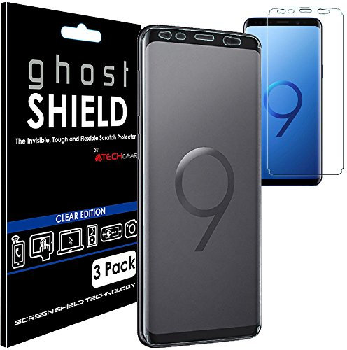 TECHGEAR [3 Pack] Protection Écran pour Galaxy S9 Plus [ghostSHIELD] Film de Protection Souple en TPU avec Protection Totale de l’Écran Compatible pour Samsung Galaxy S9 Plus (Séreis SM-G965)
