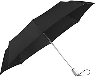Samsonite Alu Drop S - Safe 3 Section Auto Open Close Regenschirm, 28.5 cm, Black