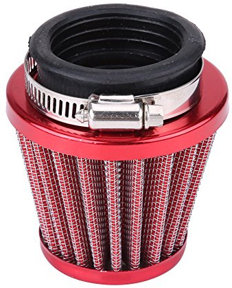motorrad offener luftfilter 44mm,Duokon 44mm Motorrad Clamp On Luftansaugfilter Kit, Luftfilter für Gy6 150ccm ATV Quad 4 Wheeler Go Kart Buggy Scooter Moped Hoher Fluss(Rot)