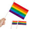 Anley Drapeau Arc-en-Ciel Gay Pride Stick, 5x8 Pouces (12 X 20 cm) Mini Drapeau à Main avec Poteau Solide Blanc de 12 (30 cm) - Couleur vive et résistant à la décoloration - LGBT 5 x 8 Pouces
