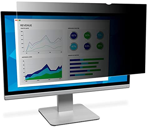 3M Privacy Filter for 21.5 Inch Widescreen Monitor, Reversible Gloss/Matte | Reversible Gloss/Matte, Reduces Blue Light, Screen Protection, (PF215W9B)