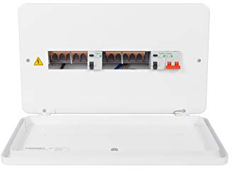 Schneider Electric Easy9+ - Consumer Unit, 6+6, 100A Main Switch, with 2 x 63A RCD Residual Current Device, Surface Mount, EZ9ER6R6MCU, Metal