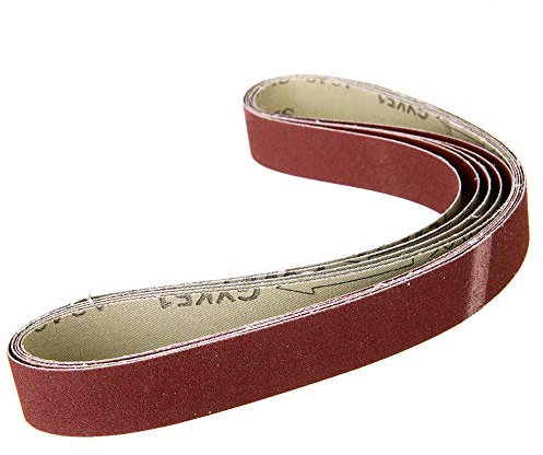 BE-TOOL - 5 nastri per levigatrice a nastro, 100 mm x 915 mm, in ossido di alluminio, per levigatrice a nastro, lucidatura dei metalli, lavorazione del legno (80 grane)