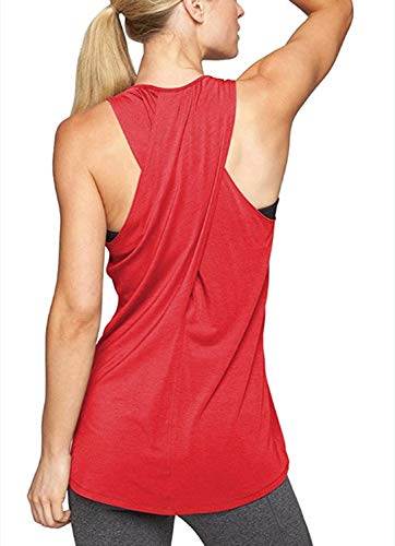 Uni-Wert Damen Sport Top Yoga Tank Top Ringerrücken Oberteil Ärmellos Workout Running Casual Weste Training Jogging Laufen Tops Atmungsaktiv Schnell Trocknend Fitness Shirt