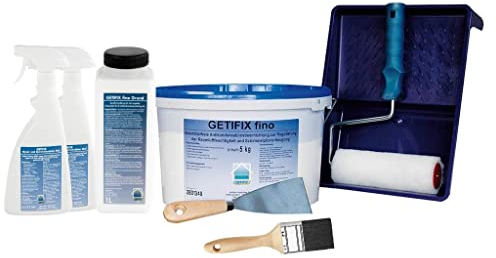 GETIFIX Schimmelschutz Set für 5m², komplett DIY-Set, Aufnahme von zu hoher Luftfeuchtigkeit, für alle üblichen Innenflächen wie Mauerwerke, feste Putze etc.