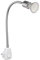 ledscom.de Steckdosenlampe LESCH Leselampe Schwanenhals, Schalter, Chrom inkl. GU10 LED Lampe PAR2,339W 227lm 110° warm-weiß