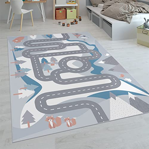 Paco Home Kinderteppich Teppich Kinderzimmer Spielteppich Junge Mädchen Modern rutschfest, Grösse:200x290 cm, Farbe:Creme