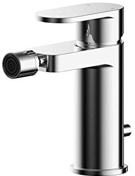 nuie BIN306 Binsey | Modern Bathroom Round Mono Bidet Mixer Tap with Lever Handle and Pop-Up Waste, 150mm, Chrome