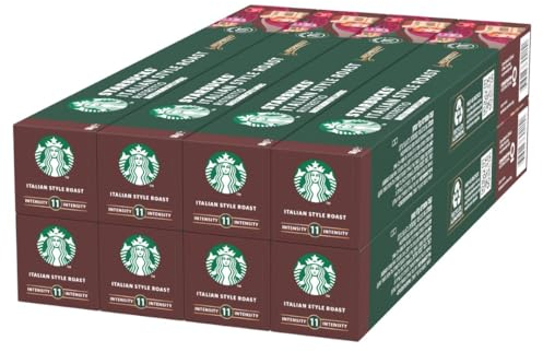 STARBUCKS Italian Style Roast By Nespresso, Dark Roast, Coffee Capsules 8 X 10 (80 Capsules)
