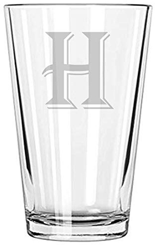 Alankathy Mugs Beer glass 16 oz pint Monogram (H)