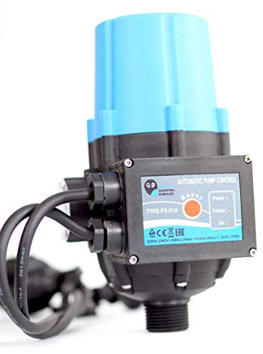 Pumpensteuerung PS-01A Druckschalter Druckwächter für Pumpe Gartenpumpe Hauswasserwerk mit integrierten Trockenlaufschutz und Kabel (2x)