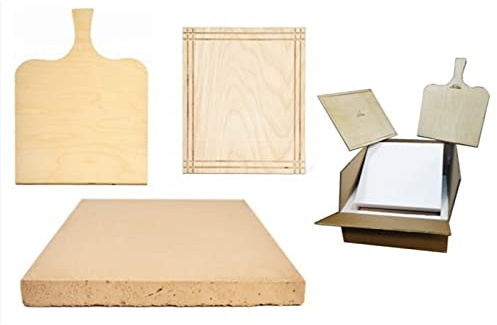 Kit pietra refrattaria con PALA e TAGLIERE legno - Offerta 3 Pezzi