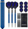 DESIGNA DARTS Mako | 24 g Stahlspitze, Elektro-Messing-Dart-Set mit geradem Schaft, inkl. 6 Standard-Flights, 6 Stiele, Checkout-Karte und Aufbewahrungsetui, M1, Blau