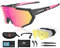 X-TIGER Fahrradbrille, Herren Damen Sportbrille, UV400 mit 5 Wechselgläser,Starker TR90 Frame, mit Montierbarem Brillenband & Ohrhaken, Outdoor-Sport/Radfahren/Laufen/Autofahren/Angeln/Golf