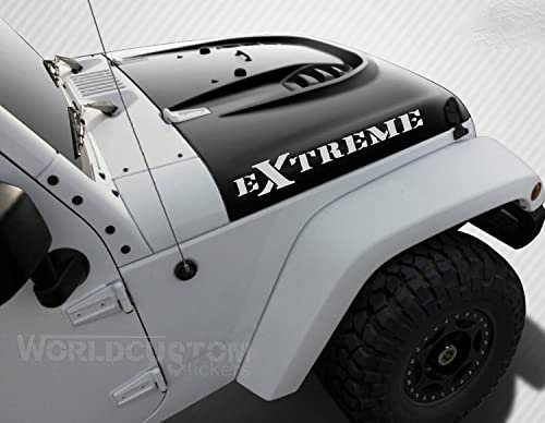 Adesivi Stickers per cofano fuoristrada Extreme Off Road 4x4 (ARANCIO)