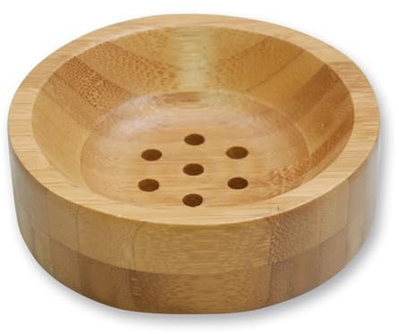 Seifenschale aus Bambusholz rund mit Loch Ø 10 cm