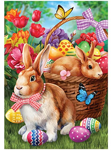 MXJSUA Diamond Painting Bilder Erwachsene Hase Diamond Painting Ostern 5D Diamant Painting Bilder Hase Ostereier Full Drill Set Diamant Painting Tiere Bilder Erwachsene 30x40 cm Diamanten Malerei