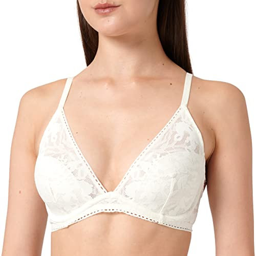 Calvin Klein Women's Lightly Lined Plunge 000QF6938E Bras, Deep, White (Ivory), 34D