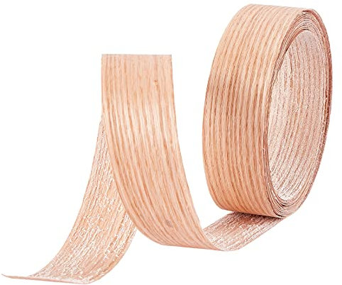 SUPERFINDINGS 1 Rotolo di 6.5 m di Lunghezza Impiallacciatura in Legno di Betulla 5 cm di Larghezza Bordo in Compensato di Legno Bordo Impiallacciato Beige per Il Restauro di Mobili