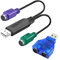 HuaLiSiJi Adattatore PS2 a USB, Maschio a PS/2 Femmina Con Chip Integrato - Non Necessita Driver, Plug and Play