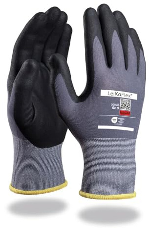 LeiKaFlex 1466 Feinstrick-Handschuh mit Nitril - Foam-Beschichtung 12 Paar Packung/Gr. 7-12 (9)