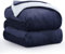 Aisbo Dicke Kuscheldecke Flauschig Blau - Extra Warme Decken für den Winter als Sofadecke Couchdecke 220x240 cm, XXL Große Wohndecke aus hochwertige Sherpa Fleece, Soft Weich Blanket Marineblau