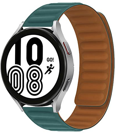 22mm Magnetico Silicone Cinturino per Samsung Galaxy Watch 3 45mm/Galaxy Watch 46mm, Smartwatch Cinturino Sportivo Ricambio per Amazfit GTR 47mm/Nexo/Pace/Stratos/GTR 3 Pro/GTR 3, Verde Malachite