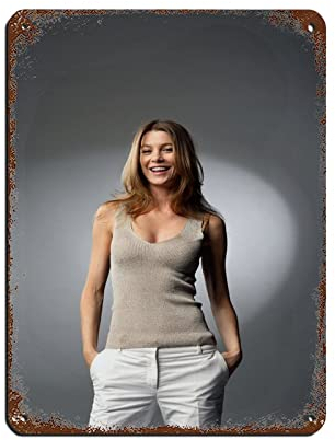 Schauspieler Ellen Pompeo 4 Retro-Poster Metall-Blechschild Chic Art Retro Eisen Malerei Bar Menschen Höhle Cafe Familie Garage Poster Wanddekoration 30 x 40 cm