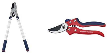 Spear & Jackson Razorsharp Telescopic Ratchet Anvil Lopper & 7159BS Razorsharp Advantage Bypass Secateurs