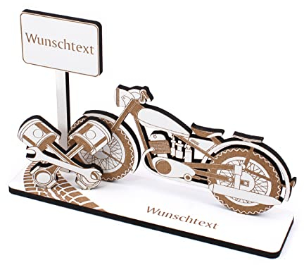 Geldgeschenk Motorrad Oldtimer - inkl. Wunschtext - Schild für Geld Gutschein Gutscheingeschenk Motorradfahrer Biker - 20 x 14 cm