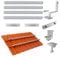 Solar Halterung Befestigungssystem für 2X Solarmoduls 1722x1134mm Max.Breite, Photovoltaik Ziegeldach Montage Set 2 Module 35mm Befestigung Schiene Dachhaken Profilvebinder, Vertikaler Einbau