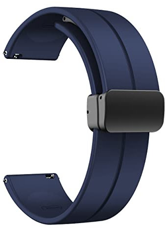 LYSMVIVI Magnetisches Uhrenarmband, 22 mm, 20 mm, 19 mm, 18 mm, 16 mm, mit Schnellverschluss, weiches Silikon, Sportuhrenband für Herren und Damen, magnetisches Silikon-Ersatzband