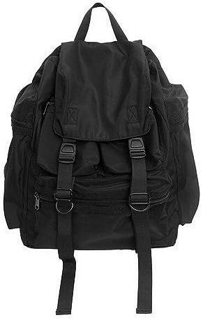 TEidea Schulrucksack Stylischer Herrenrucksack Im Streetwear-Stil: Einfarbig Schwarz, Schultaschen, Wasserabweisende Nylontaschen Für Herren-Schwarz