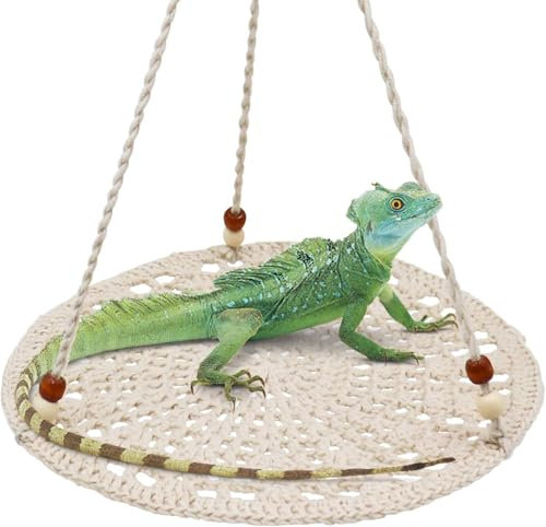 Gfamous Reptilien-Hängematte,Bartagame Hängematte,Bartagamen Schaukelbett,45 x 25cm,Mit Haken,Hängematte für Reptilien,Eidechsen Bartagame Hängematte,for Beard Dragons, Geckos and Other Reptiles