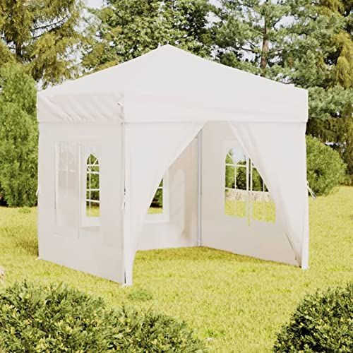 BaraSh Carpa para Fiestas Plegable con Paredes Laterales pergolas de Jardin cenadores para Jardin toldo Playa Plegable Gazebo Plegable Blanco 2x2 m