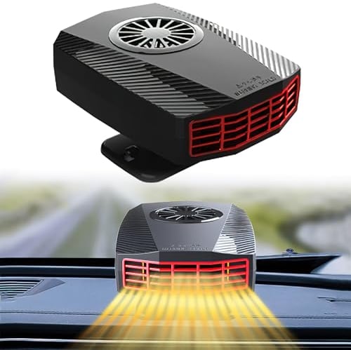 HENGBIRD Defroster Demister, termoventilatore per auto, 12 V, 150 W, riscaldamento per auto, sbrinatore e ventola di raffreddamento, girevole a 360°, ventola di raffreddamento 2 in 1, per auto