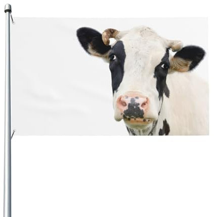 NIBABAEU Bannière décorative de 60 x 90 cm avec motif vache 3D adorable et drôle, décoration de jardin, cour, pelouse