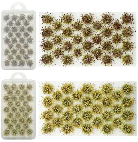 Woohome 64 Stück Static Grass Tuft, Statische Grass Statische Grasbüschel, Braun Gras Grasbüschel für Miniatur Ornamente Eisenbahn Modellbahn Landschaftsbau Diorama Zubehör