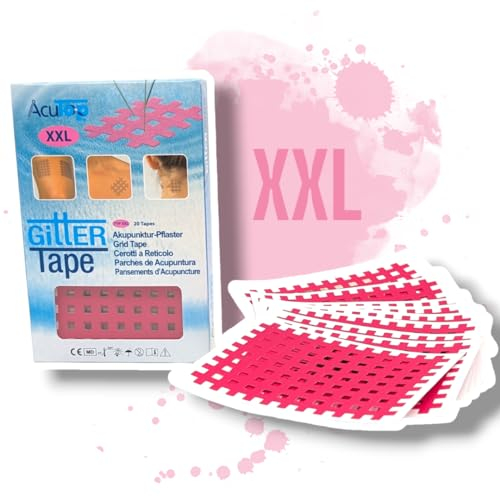 Gittertape XXL AcuTop, 20 Stück, Akupunktur Pflaster (Pink)