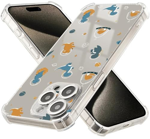 BGZDZDN Dinosaurs Case for iPhone 14 Pro Case,[Buffertech 6.6 ft Drop Impact] [Anti Peel Off Tech] Clear TPU Bumper Phone Case Cover Space Dinosaurs Designed for iPhone 14 Pro