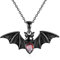 ONEFINITY Fledermaus Kette 925 Sterling Silber Schwarz Fledermaus Anhänger Halloween Halskette Gothic Fledermaus Schmuck Geschenk Für Damen Herren
