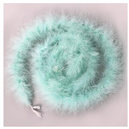 Hrlace 2 Meter Marabu Federboa Natürliche Truthah Feder Boa Flauschige Marabu Boa Feder Girlande Weihnachtsgirlande für DIY Basteln Hochzeit Weihnachten Tanzen Party Dekorationen 16g Grün