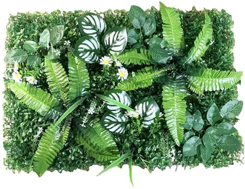 Panneaux muraux d'herbe, Panneaux muraux de Plante artificiels 16x24 Pouces, clôture d'écran d'intimité du Jardin réaliste, décoration de Fond Mural Verdure pour Le Centre Commercial en Plein air (cl