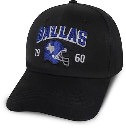 3D bestickte Trucker-Mütze City Football Fans Edition Baseballmützen für Männer und Frauen Bestes Geburtstagsgeschenk, Dal-Black-1, Einheitsgr��e