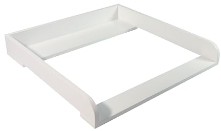 Puckdaddy – Wickelaufsatz Lasse kompatibel mit Hemnes Kommode u.Ä. – 80x80x10 cm aus Holz in Weiß – hochwertiger Wickeltischaufsatz inkl. Montagematerial zur Wandbefestigung - Holzstärke: 2cm