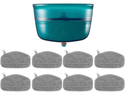 Stemoo 8X Ersatzpads & 1x Filter passend für Dampfreiniger CleanTenso, Dampfbürste Wischbezug für die porentiefe Reinigung, Dampfmopp Ersatz mit Klettboden 33161A